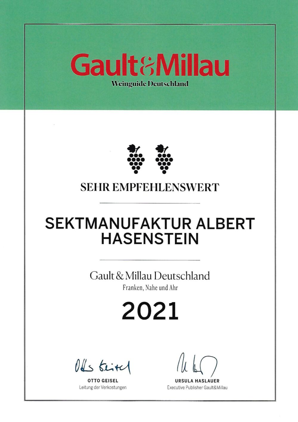 Urkunde 2021